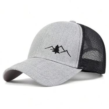 Imagem de Boné de Beisebol Unissex Respirável - Chapéu Snapback de Malha para Ve