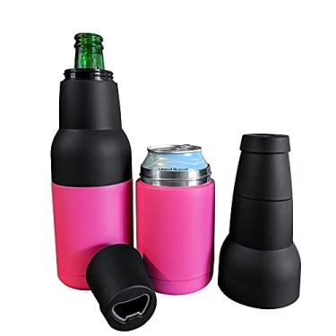 Imagem de CUULii Suporte de garrafa térmica de aço inoxidável de 350 ml e refrigerador portátil para latas, cerveja com abridor de garrafa embutido, livre de BPA e durável - presente ideal para amantes de
