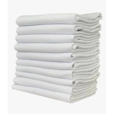 Imagem de 1 pano de copa prato pé de galinha liso branco 45x65 lmt