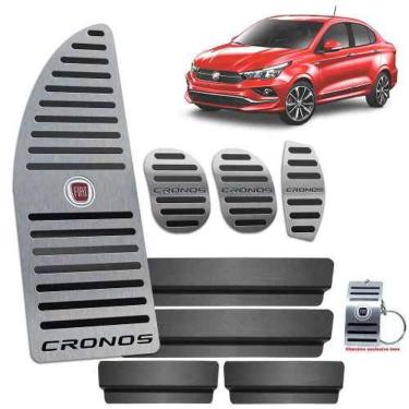 Imagem de Pedaleiras Manual + Descanso Fiat Cronos Preto + Vinil