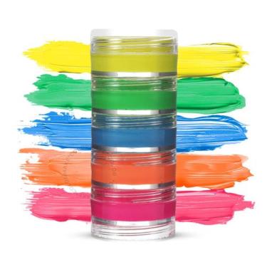 Imagem de Tinta Facial Neon Maquiagem Fluorescente 5 Cores Colormake