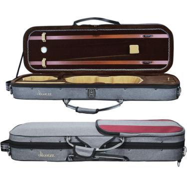 Imagem de Estojo Retangular Térmico Luxo Listras Vermelhas Violino 4/4