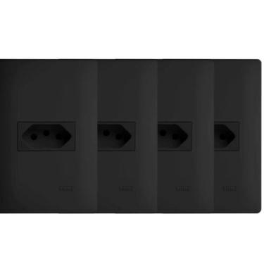 Imagem de 4 Tomadas 10a 250v Habitat Black - Fame