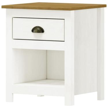 Imagem de Mesa De Cabeceira 1 Gav Madeira Maciça 46 cm 9100 Branco Freijo Milani Store
