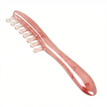 Imagem de GSHOW Pente de massagem de couro cabeludo de resina – Design mais amplo para cobertura total do couro cabeludo em 3 traços - relaxamento profundo, alívio do estresse e ferramenta de spa Gua Sha Head