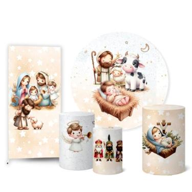 Imagem de Trio Capas Cilindro + Painel Sublimado + Painel Lateral Natal (K2HAL0100)