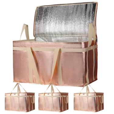 Imagem de Bolsa isolada para entrega de alimentos Bodaon XXX-Large, pacote com 4