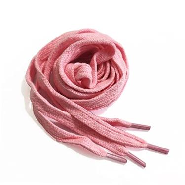 Imagem de LIHUAMAO Cadarços de algodão 99" 43" 119.4 cm 51'' 55'' 86'' 86'' polegadas Comprimento 8 mm Largura para sapatos esportivos de lona, rosa, 47inch/120cm