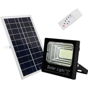 Imagem de Refletor Solar Fotocélula LED 300W 6500K IP66 Placa Avulsa + Controle