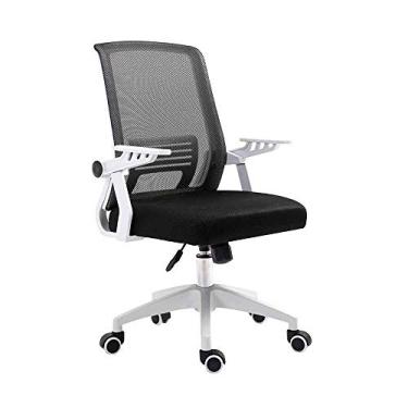 Imagem de UISLA Office Task Computador executivo giratório com apoio de braço ajustável, computador ergonômico, altura ajustável, mesa de escritório de malha para dormitório