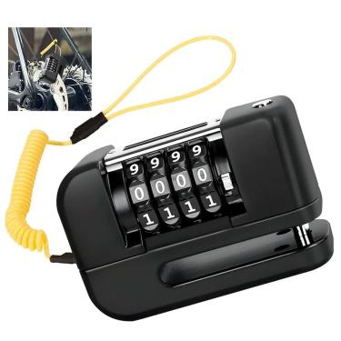 Imagem de Trava de Disco Freio com Senha Antifurto Moto Motocicleta Bike Bicicleta Cadeado Proteçao Segurança Resistente