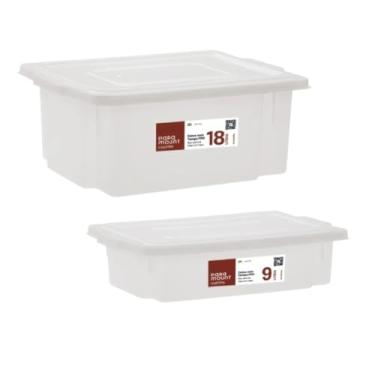 Imagem de Kit 2 Caixa Alimentícia Com Tampa Multiuso Frigorífica 9l + 18l