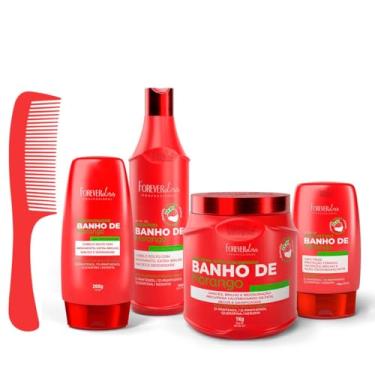 Imagem de Kit Banho de Verniz Morango Profissional Comp. Forever Liss