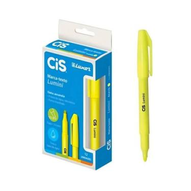 Imagem de Caneta Marca Texto Amarelo Lumini 12 Unidades - SERTIC
