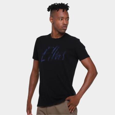 Imagem de Camiseta Ellus Cotton Fine Masculina, Preto, Chumbo, G