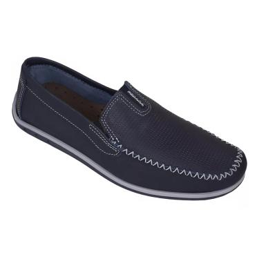 Imagem de Sapato Mocassim Masc Pegada Couro Azul Marinho 141605-04