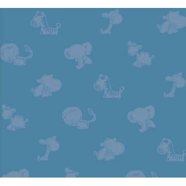 Imagem de Papel de Parede Safari Friends Infantil Azul SF6226