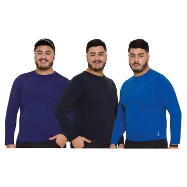 Imagem de Kit 3 Camisas Térmicas Selene Proteção UV Plus Size Masculina