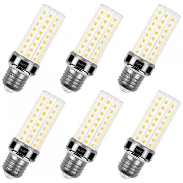 Imagem de Kit 6 lâmpadas LED 20W 2500 lúmens 3000K branco quente E26/E27, equivalente 200W, super...