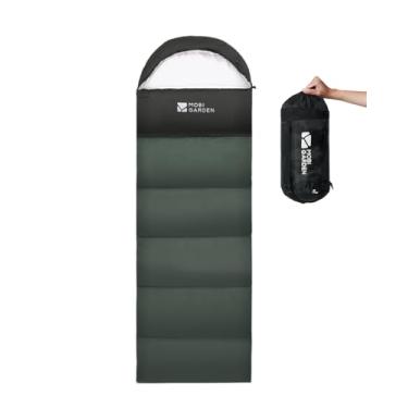 Imagem de MOBI GARDEN Saco de dormir para adultos, clima frio, confortável com bolsa de armazenamento, portátil, impermeável, compacto e leve, ideal para viagens, acampamento e aventuras ao ar livre, verde
