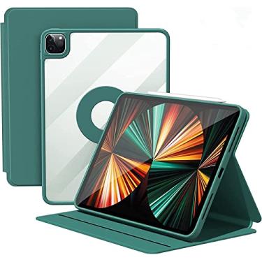Imagem de PboyiqiS Capa vertical para iPad 11ª geração 11 polegadas (A16) 2025/iPad 10ª geração, capa magnética com suporte para lápis, pode conter teclado, capa inteligente removível rotativa 360