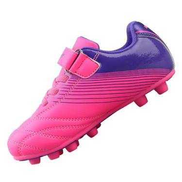 Imagem de Vizari Chuteiras de futebol para meninos e meninas | Sapatos de futebol de chão firme | Ajuste leve e seguro com alça de velcro | Crianças, pequenas/grandes, Rosa/roxo, 9 Toddler