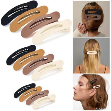 Imagem de Pacote com 12 grampos de cabelo planos para mulheres, grampos de banana com bico de pato, grampos de cabelo jacaré para cabelos finos e grossos - 3 tamanhos, acessórios de cabelo para mulheres 01