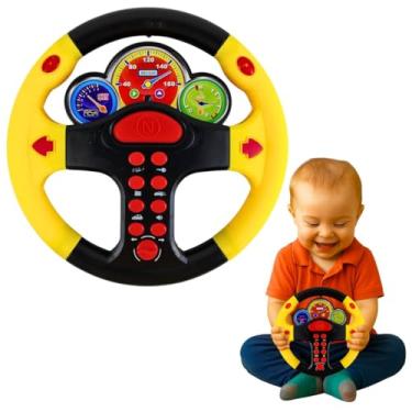 Imagem de Volante interativo Atividade Brinquedo som divertido luz led (Amarelo)