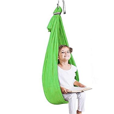 Imagem de AYNEFY Balanço Sensorial Infantil, Rede Interna de Cetim Elástico para Crianças, Design Seguro e Confortável, Perfeito para Salas de Jogos e Relaxamento (#1)