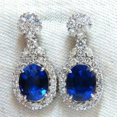 Imagem de Brincos pendentes de zircônia cúbica oval azul folheados a ouro branco elegante cintilante para mulheres, casamento, festas noturnas, brincos leves para presente para ela
