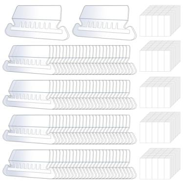 Imagem de Etiquetas de pasta, conjunto de 100 abas de pasta de arquivo, etiqueta de plástico de 5 cm, aba transparente para pendurar pastas diferenciadas