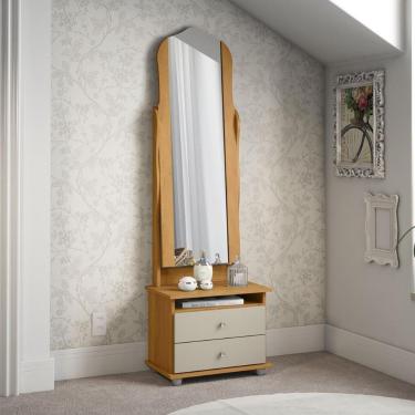 Imagem de Toucador Com 2 Gavetas Espelho Delta Cinamomo Off White