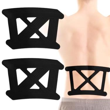Imagem de 10un. Fita Kinesiology para Costas, Respirável & Impermeável Fita Esportiva Melhorar Algodão Elástico Adesivo Atlético para Suporte Muscular (Preto)