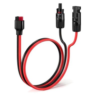 Imagem de Kit de cabo conector de painel solar 45A 10AWG, cabo de extensão adaptador de 4 m, compatível com conectores solares e ADS para trailers e estações de energia de gerador solar portátil