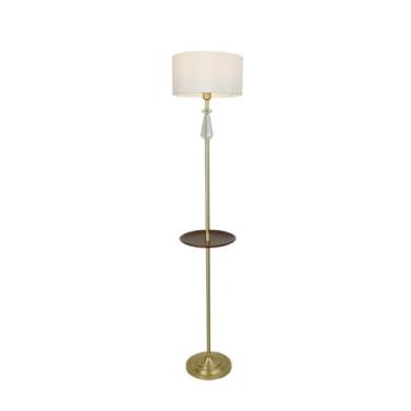 Imagem de Luminária de chão Abajur de tecido preto/branco, luminária chão para sala estar, sofá, quarto, ornamento decorativo, pé(Branco)