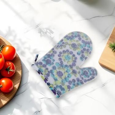 Imagem de Generic 1 luva de forno curta para forno padrão roxo lavagem à mão apenas pano de algodão de silicone roxo 23 x 18,5 cm