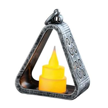 Imagem de Ｂｅｓｇａ Luminária de cabeceira criativa, decorativa, compacta, ideia de presente, luz noturna triangular de LED para leitura em casa, lareira, armário ou, Prata Antiga