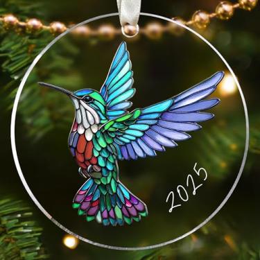 Imagem de UMACVN Enfeite de Natal beija-flor - Enfeites de beija-flor para árvore de Natal, enfeites de pássaros para árvore - Presentes de beija-flores para mulheres, homens - Presentes para amantes de