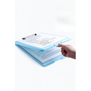 Imagem de Pasta Prancheta, 1 Peça Pasta Multifuncional Prancheta Caixa de Arquivos com Clipe Escritório Organização, 32.3cm X 23.5cm X 0.5 Cm(Azul)