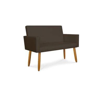Imagem de Sofá Namoradeira 2 Lugares Luxo Tecido Decor Marrom