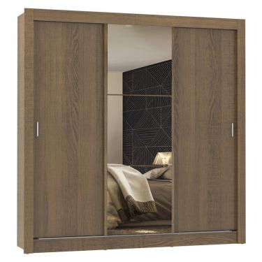 Imagem de Guarda Roupa Mônaco 3 Portas Correr 1 Espelho Rustic Madesa