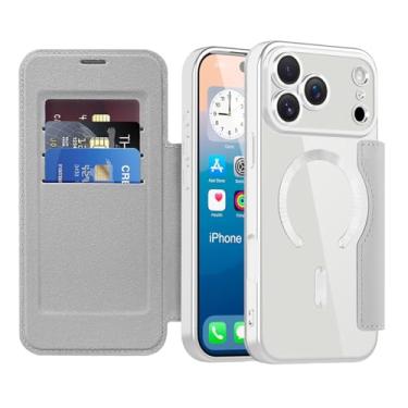 Imagem de SIYOPINPFY Capa carteira para iPhone 17 Pro Max com porta-cartões de couro com bloqueio de RFID [compatível com MagSafe] Capa feminina e masculina à prova de choque para iPhone 17 Pro Max 17.5 cm