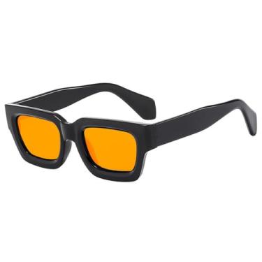 Imagem de Óculos de Sol Punk Masculino UV400 Cinza Jelly Feminino para Esportes ao Ar Livre, Corrida e Ciclismo, Preto e Laranja
