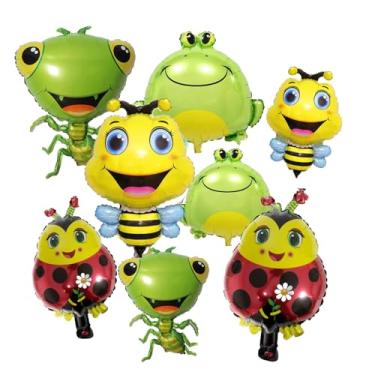 Imagem de Insect Animal Foil Balloons 8PCS Bee Ladybug Mantis Frog Shaped Balloons for Kids Baby Shower Garden Insect Animals Theme Party Decorations