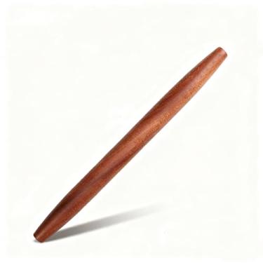 Imagem de Rolo de massa francês, rolo de massa de madeira para assar, fondant, rolo de massa para biscoitos, crosta de torta de pizza, pastelaria, massa, utensílio essencial de cozinha de 39 cm (cor de madeira