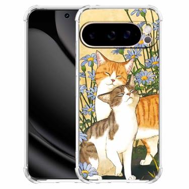 Imagem de malegaon Flor de gato, estampa de animais fofos, capa completa de TPU macio moderno para Google Pixel 10 Pro XL