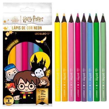 Imagem de Lapis De Cor Big Neon Sextavado 8 Cores Harry Potter Leo&leo