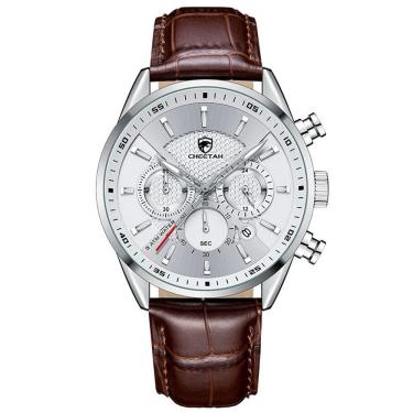 Imagem de Relógio Quartzo Casual Masculino Impermeável, Data cheetah