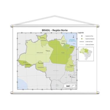 Imagem de Banner Mapa Escolar Região Norte Geografia 130X100Cm - Plimshop