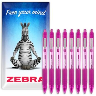 Imagem de Zebra Z-Grip Caneta esferogr fica retr til suave ponta de 1,0 mm Rosa Pacote com 8
